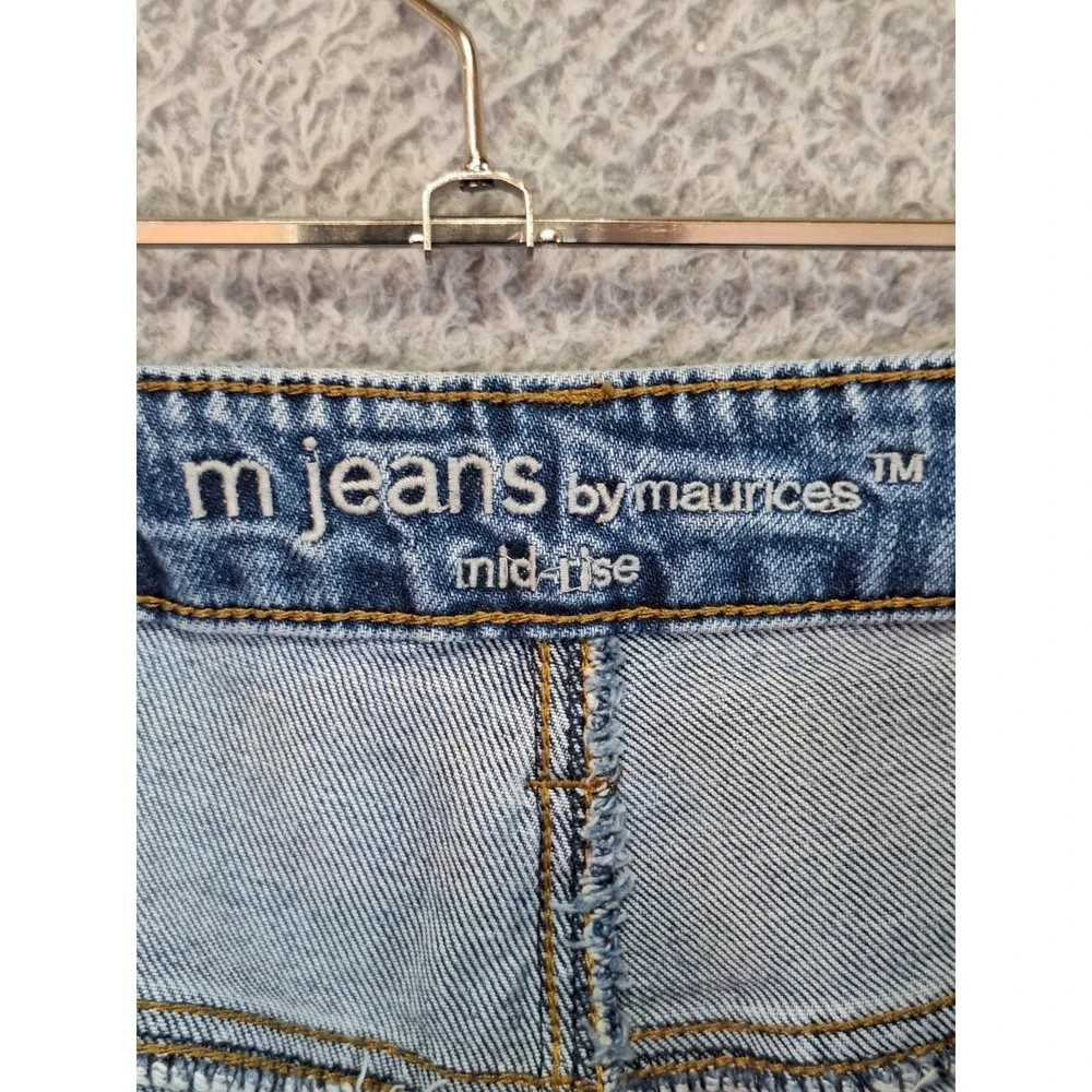 Maurices Jeans Womens 10 Reg (Fits 33x28) Blue Denim Faded Distressed Streetwear